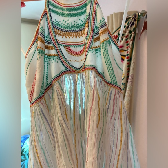 Floreat Tops - Embroidered Halter Top High Neck Vacation Summer